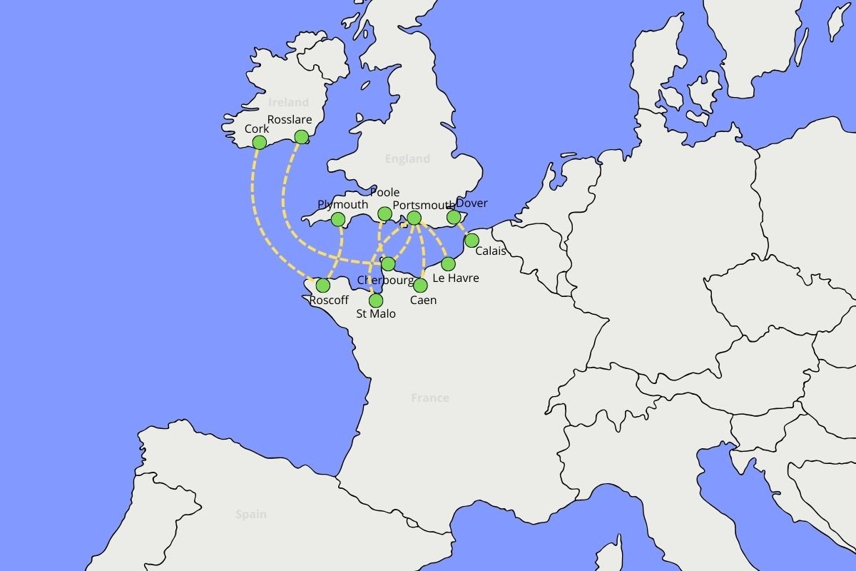Rutas de ferry entre el Reino Unido y Francia como alternativa